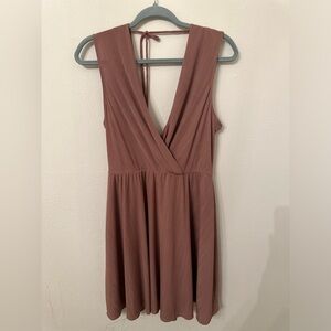 BCBGeneration Pink Plunge Neck Wrap Sundress